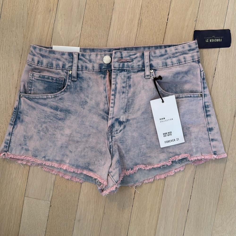 Forever 21 denim short high rise cut offs